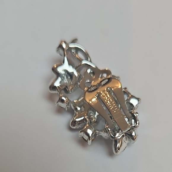 Vintage Lisner leaf necklace with shimmering, blue and silver - Picture 9 of 17